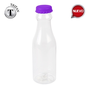 Botella de plástico tritan con tapa tipo corcho lata de color 500 ml