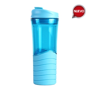 Vaso térmico de doble pared plástica con soporte texturizado de silicón