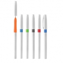 Pluma o Bolígrafo GRIPPER cuerpo y tapa blanca con parte inferior colores