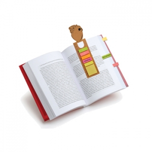 Separador de libros porta notas y regla color café