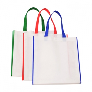Bolsa Textil color blanca con detalles en color modelo DERBY