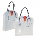 Bolsa en forma de bata de doctor con asas en forma de estetoscopio