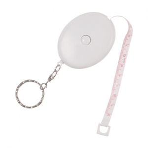 Flexometro llavero con forma ovalado color blanco modelo OVAL TAPE