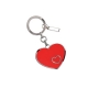 Llavero metálico en forma de corazón color rojo
