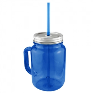 Fresh Jar o Jarra tipo tarro Hayling de plástico 600 ml con popote