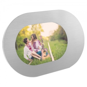 Portarretrato elíptico de aluminio para foto tamaño estándar URBEL