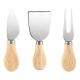 Set de 3 cuchillos para cortar queso con estuche redondo de madera BRIENZ