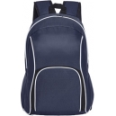 Mochila de poliéster 2 compartimientos con bordes blancos.