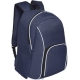 Mochila de poliéster 2 compartimientos con bordes blancos.