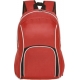 Mochila de poliéster 2 compartimientos con bordes blancos.