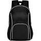 Mochila de poliéster 2 compartimientos con bordes blancos.