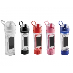 Ánfora o cilindro de plástico Ibottle con compartimiento para celular