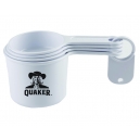 Set de 4 tazas medidoras de plástico con placa para impresión