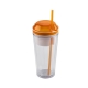 Vaso plástico de doble pared Snaky con compartimiento para snak y popote rígido