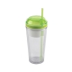Vaso plástico de doble pared Snaky con compartimiento para snak y popote rígido