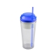 Vaso plástico de doble pared Snaky con compartimiento para snak y popote rígido