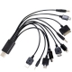 Cable adaptador con 10 entradas diferentes.