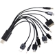 Cable adaptador con 10 entradas diferentes.