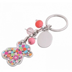 Llavero metálico esmaltado con placa