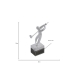Trofeo de metal cromado y resina base color negro