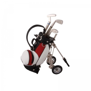 Bolsa de golf en curpiel con plumas metálicas