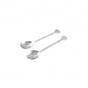 Set de cucharas ensaladeras metálicas