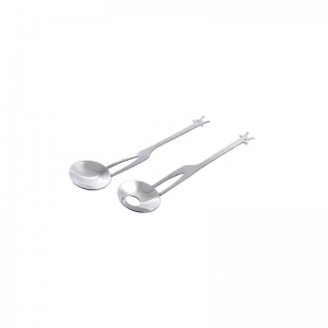 Set de cucharas ensaladeras metálicas