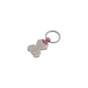 Llavero metálico en forma de bebé color rosa con gris