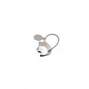 Llavero metálico cordón acero inoxidable con placa en forma de puerquito