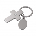 Llavero metálico con pedrería y placa