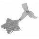 Figura metálica en forma de estrella esmaltada color gris
