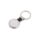 Llavero metálico redondo doble vista con placa de aluminio