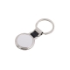 Llavero metálico redondo doble vista con placa de aluminio