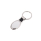 Llavero metálico en oval doble vista con placa de aluminio
