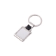 Llavero metálico cuadrado doble vista con placa de aluminio
