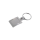 Llavero metálico rectangular con placa de acero