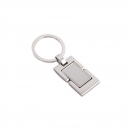Llavero metálico rectangular con placa y movimiento
