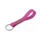 Llavero metálico con caucho color rosa