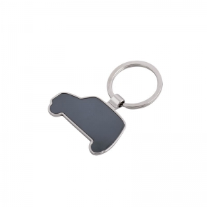 Llavero metálico en forma de auto con placa color humo