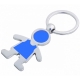 Llavero metálico con placa de aluminio en forma de muñequito azul