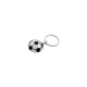 Llavero metálico esmaltado con placa cromada en forma de pelota de futbol