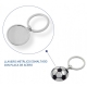 Llavero metálico esmaltado con placa cromada en forma de pelota de futbol