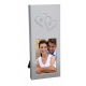 Portarretratos de aluminio con detalles en corazones