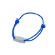 Pulsera de cordón y placa metálica color gris con azul