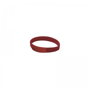 Pulsera de caucho con placa de aluminio color rojo