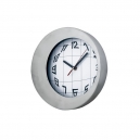 Reloj metálico de pared color gris redondo