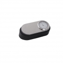 Reloj metálico cromado y esmaltado gris con negro