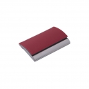 Porta tarjetas metálico con curpiel en color rojo y diseño innovador