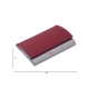Porta tarjetas metálico con curpiel en color rojo y diseño innovador