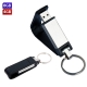 USB Leather de piel con llavero color negro con cap 4G y 8G